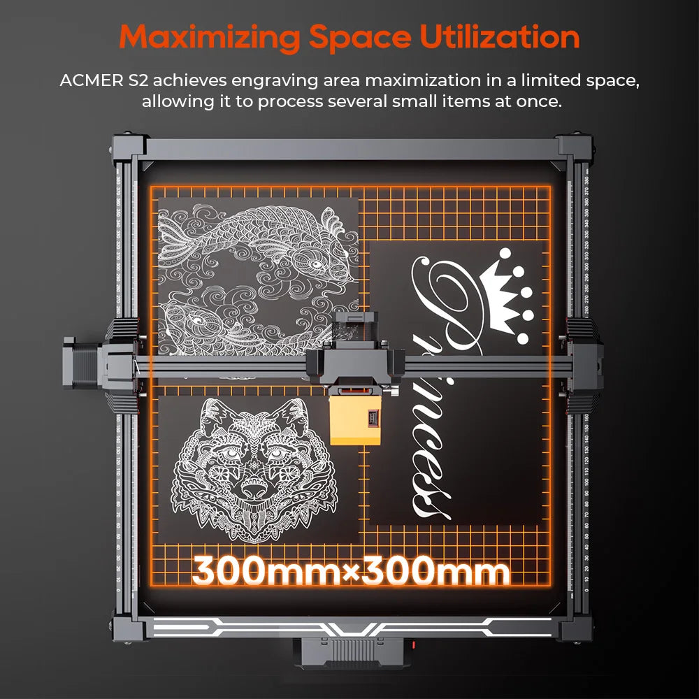 Acmer S2 Laser Engraver Cnc Cutting Machine Wood Leather