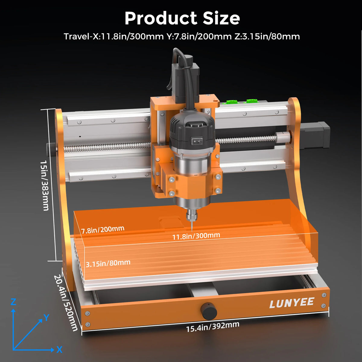 LUNYEE 3020 Nova CNC Router 800W CNC Engraving Machine GRBL Desktop Laser Engraver for Cutting and Carving Handware