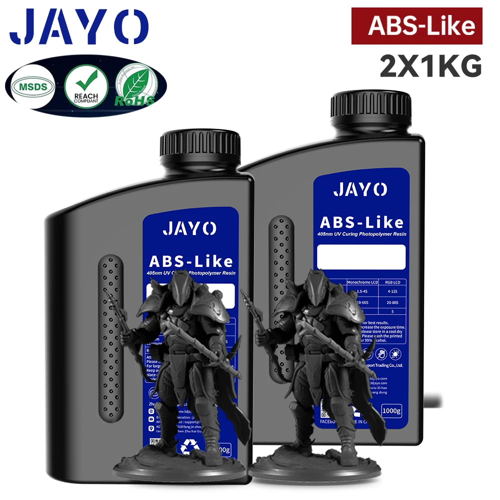 JAYO Standard /ABS-Like/ Water Wash 3D Printer UV Resin 405nm 2 Bottles For LCD 3D Printer Material For Printing Easy to Print