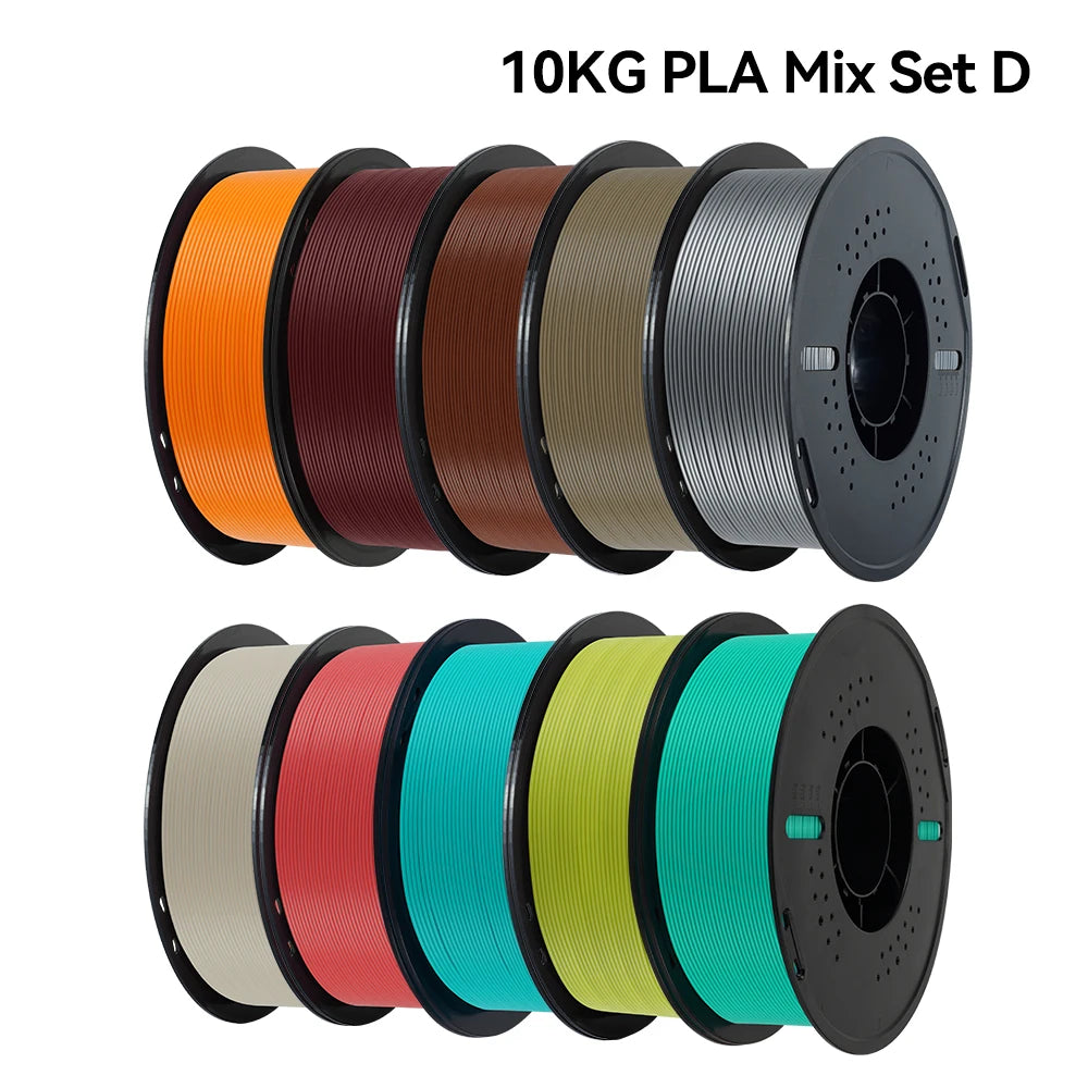 KINGROON 10KG PLA Filament PETG 3D Filament 1.75mm For 3D Printer Filament 10 Rolls/Set Mixed Colors and Materials FDM Printing Fast Ship