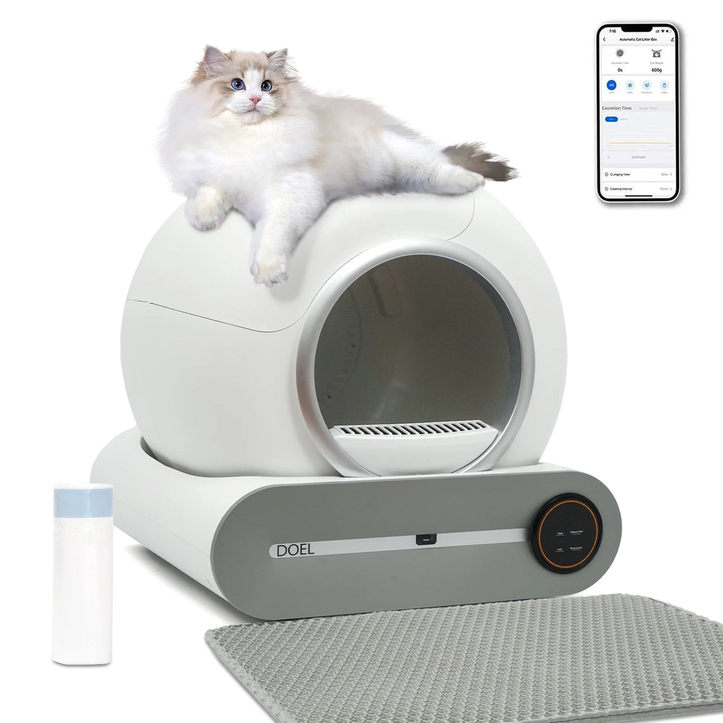 DOEL Self Cleaning Cat Litter Box With WiFi App Control