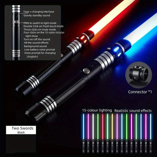 abayCN 2-In-1 Gravity Sensing Light Up Saber Toy Sword