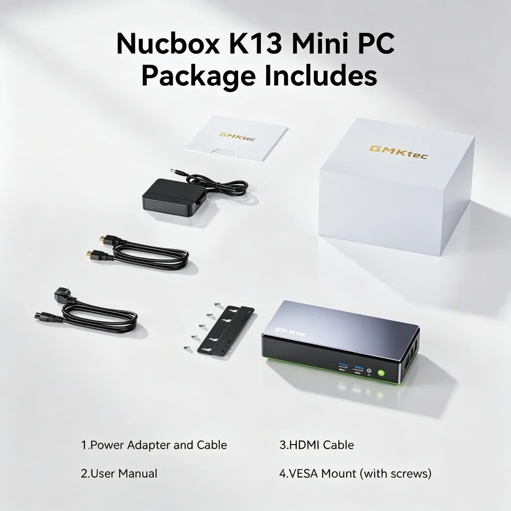 GMKtec K13 Gaming Mini Pc Intel ®   Core ™   Ultra 7 16Gb Ram 1Tb Ssd 256V Dual 2.5g Lan Desktop Mini Computers Wifi 6E/Bt5.2 Usb-C