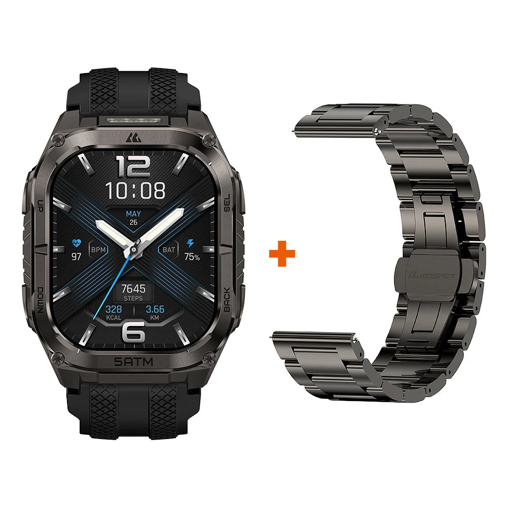 KOSPET Tank M4C Advanced GPS Smartwatch With Flashlight And Health