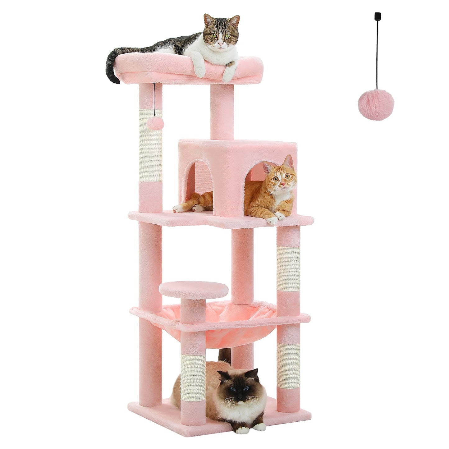 PETEPELACN Cat Tree Indoor Five Level Cat Tower Metal Frame