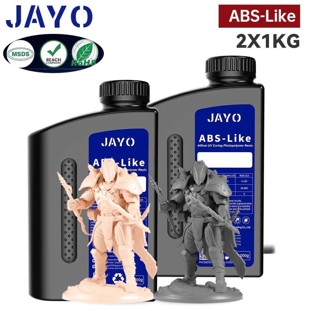 JAYO Standard /ABS-Like/ Water Wash 3D Printer UV Resin 405nm 2 Bottles For LCD 3D Printer Material For Printing Easy to Print