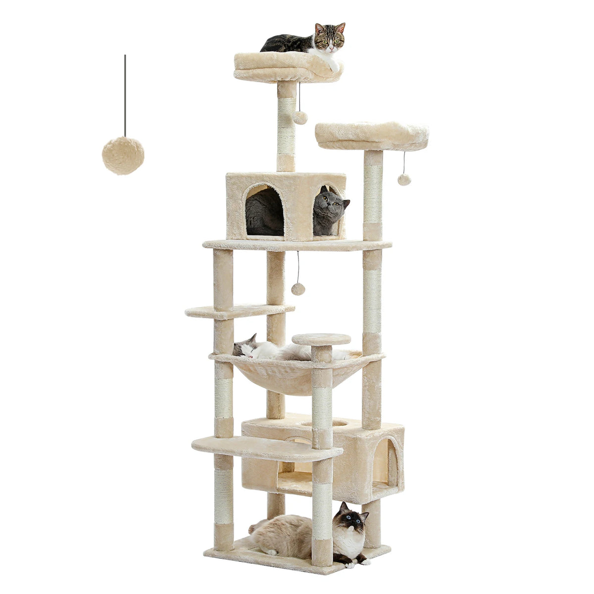 PAWZ Road Cat Tree With Sisal Scratching Posts And Condos