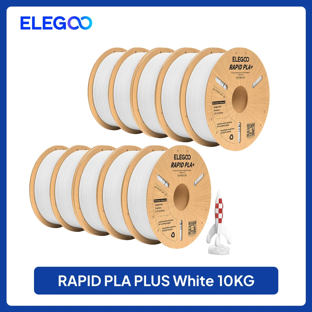 ELEGOO Rapid PLA Plus Filament 1.75mm, 3D Printer Filament for 30-600 MM/s High Speed Printing, 4 Pack 1kg Spool(2.2lbs)