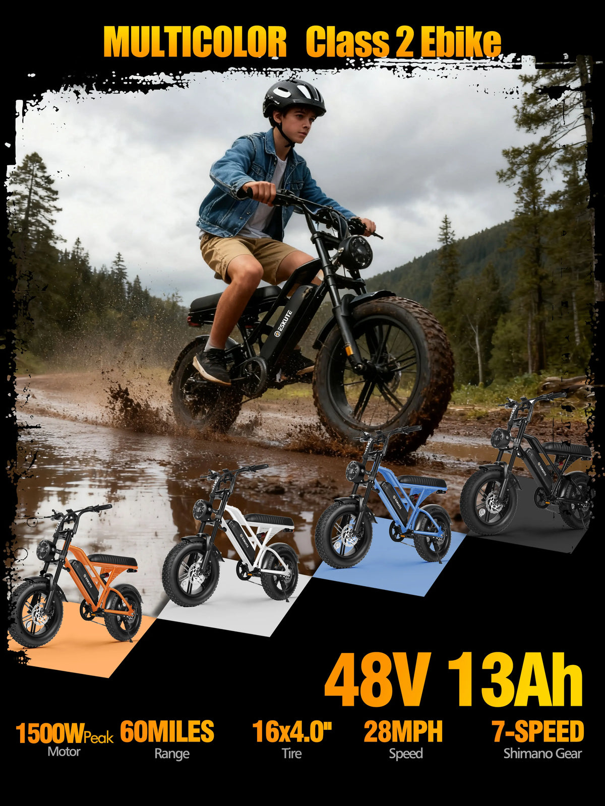 Eskute V100 Electric Dirt Bike With High Capacity Battery