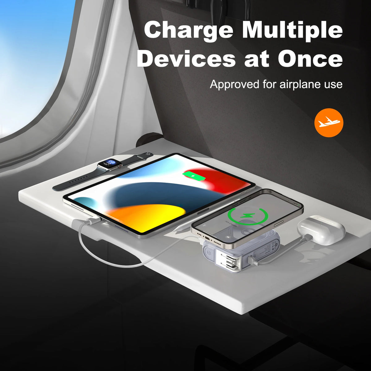 PRUNUS Magnetic Wireless Power Bank With Fast Charging Cables