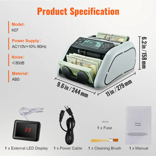 SucceBuy Money Counter With UV And MG Detector For Banks