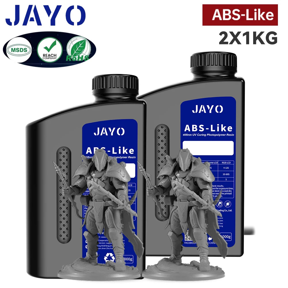 JAYO Standard /ABS-Like/ Water Wash 3D Printer UV Resin 405nm 2 Bottles For LCD 3D Printer Material For Printing Easy to Print