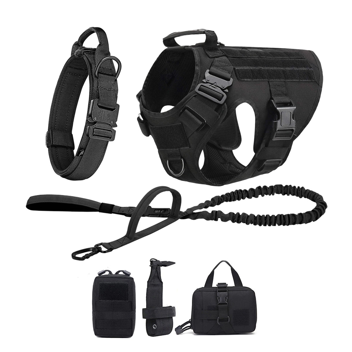 PetraVel Tactical Dog Harness Vest With Molle Pouches