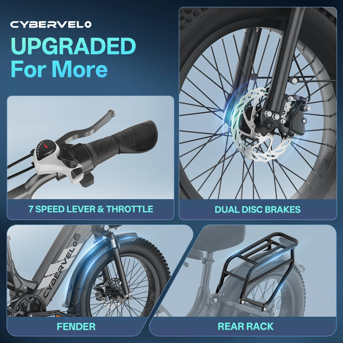 Cybervelo Electric Bike With Long Range Battery Pack