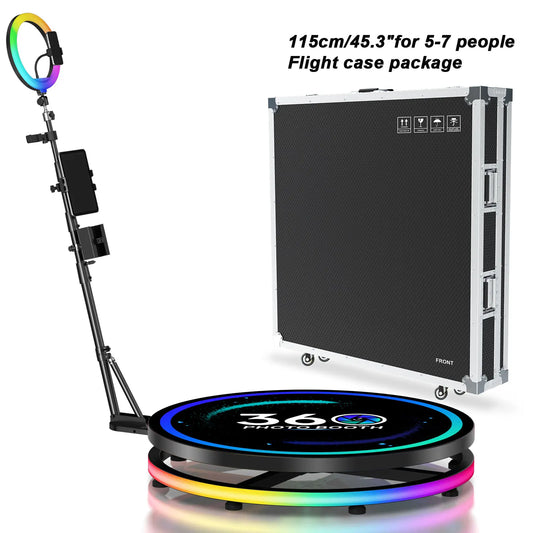 360 Photo Booth Machine With RGB Lights And App Control