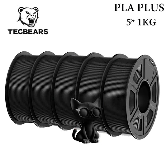 TECBEARS 3D Filament PLA/PETG/High Speed matte petg /abs/silk/HSMPLA/PLA Plus/pla 5kg 1.75mm 3D Printer Filament for 3D Printer