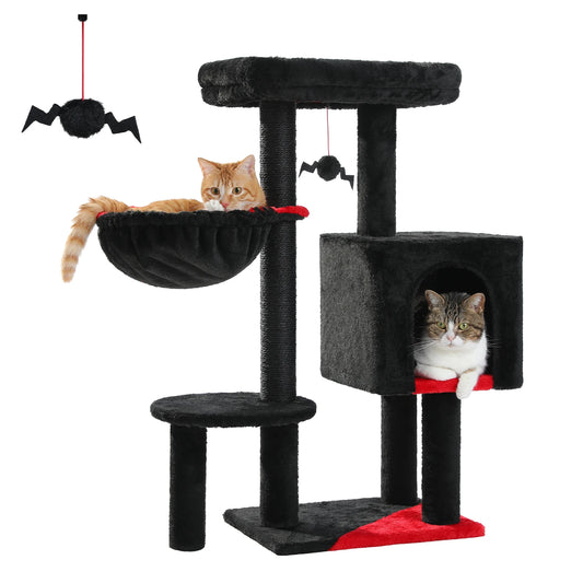 PEQULTICN Cat Tree With Scratching Post Spacious Top Bed Hammock