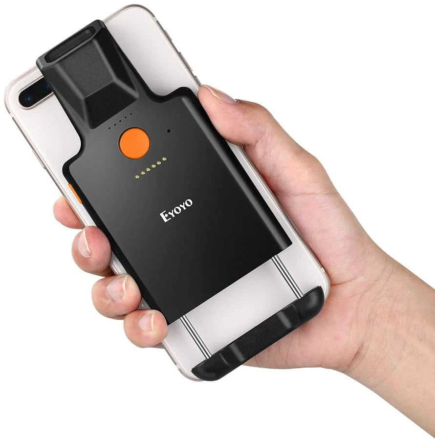 Eyoyo 1D 2D Bluetooth Barcode Scanner Back Clip Design Wireless Portable QR Code Reader for Fast Scanning UPC ISBN PDF417 Data Matrix Bar Codes Works with iPhone iPad