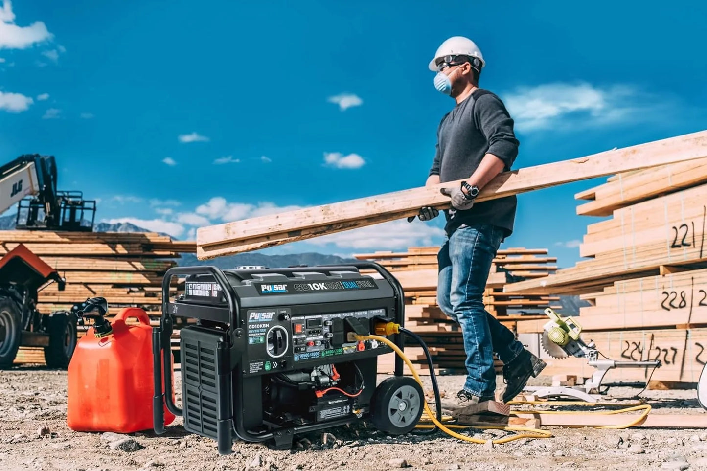 10500W Dual Fuel Portable Inverter Generator with Electric Start, RV Ready & Wheel Kit for Home Backup