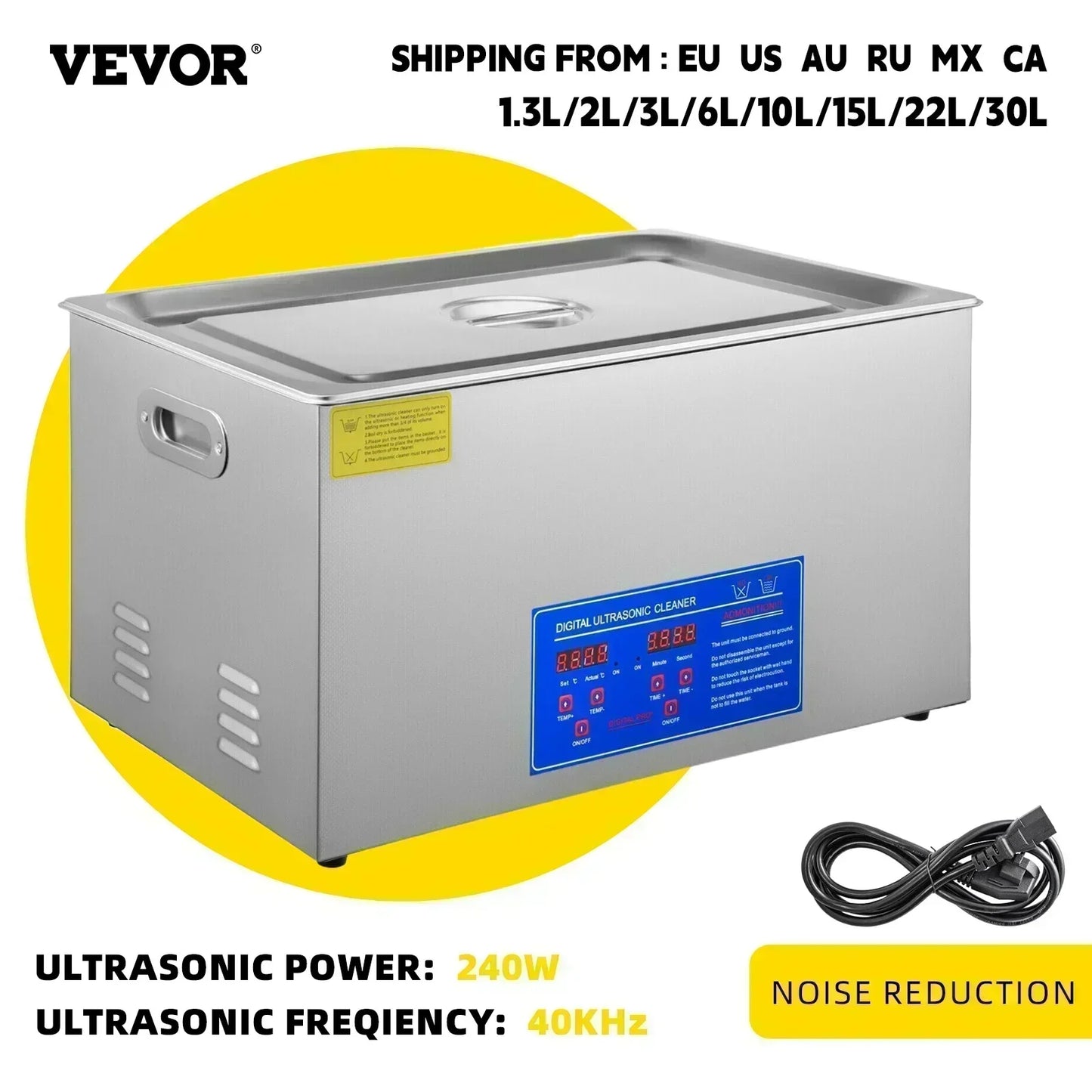 VEVOR Professional Ultrasonic Cleaner for Jewelry, Watches and Metal Tools