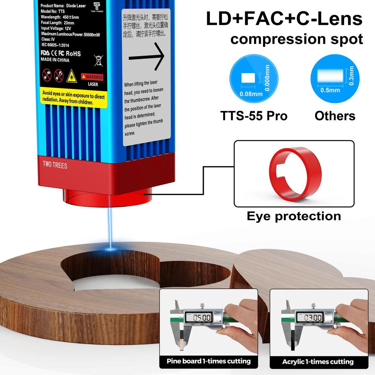 Two Trees TTS55 Laser Engraver Cutter 300x300mm Work Area