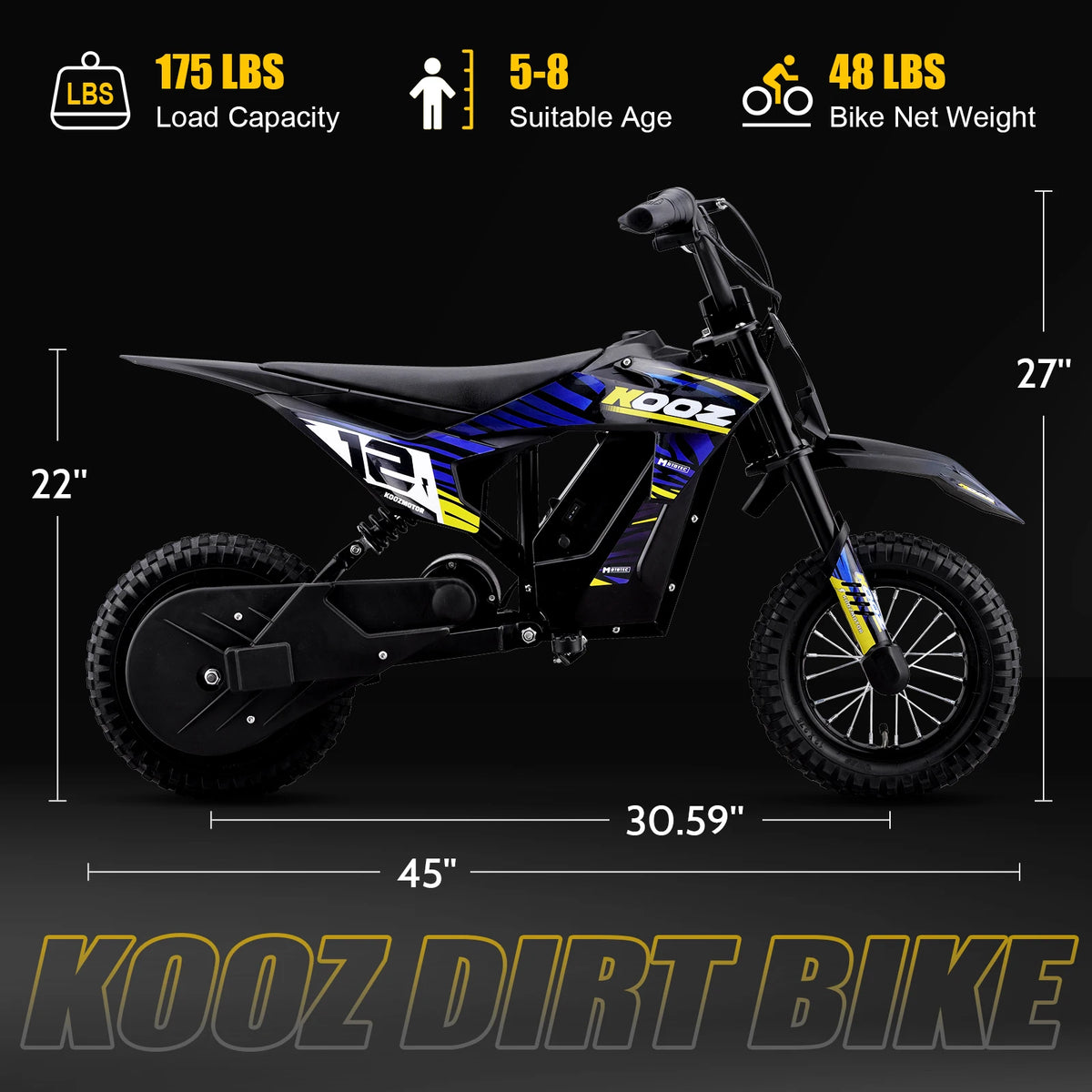 KOOZ 300W Electric Dirt Bike For Kids Outdoor Adventure