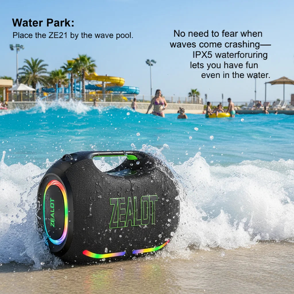 ZEALOT-ZE21 High-Power Wireless Speaker 400W Outdoor Portable Bluetooth Speaker 48000mAh Long-Lasting Battery with RGB Lights TWS Subwoofer High Volume Waterproof Bluetooth Speaker