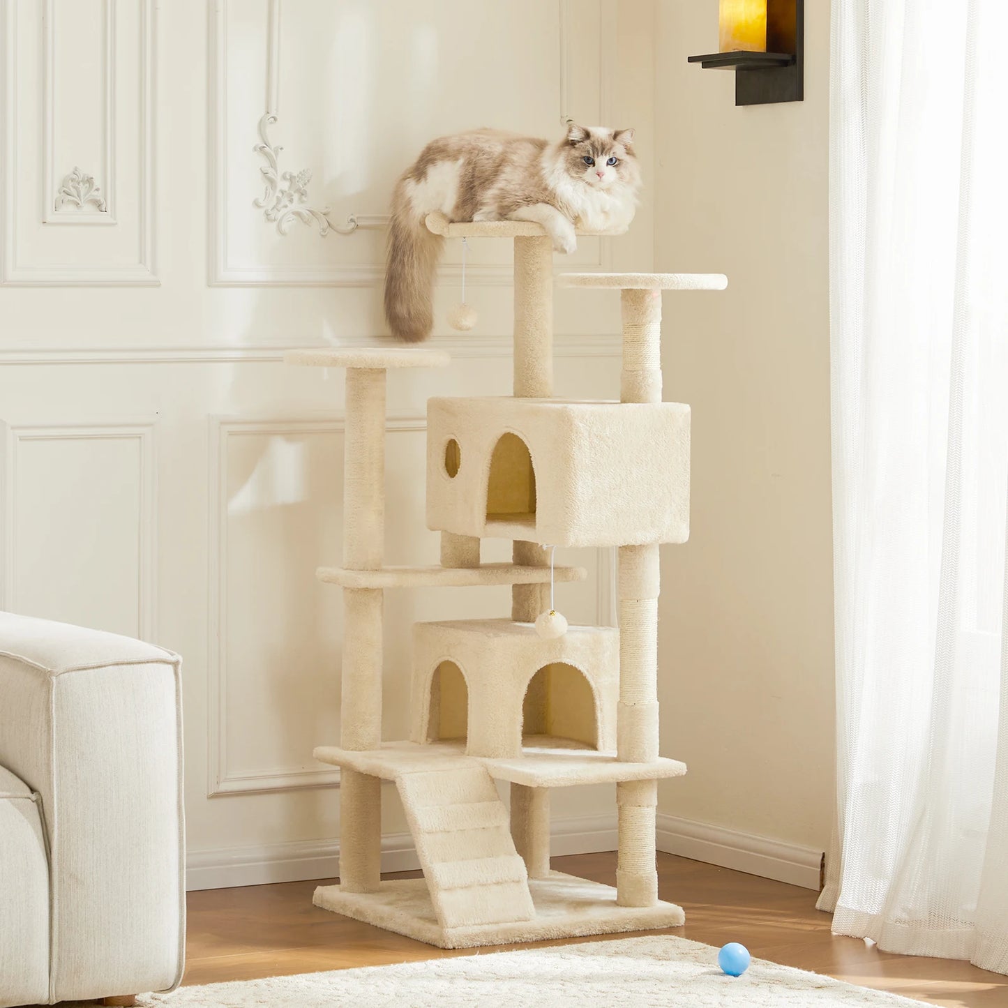 JHK Four Tier Cat Tree With Sisal Scratching Post Home