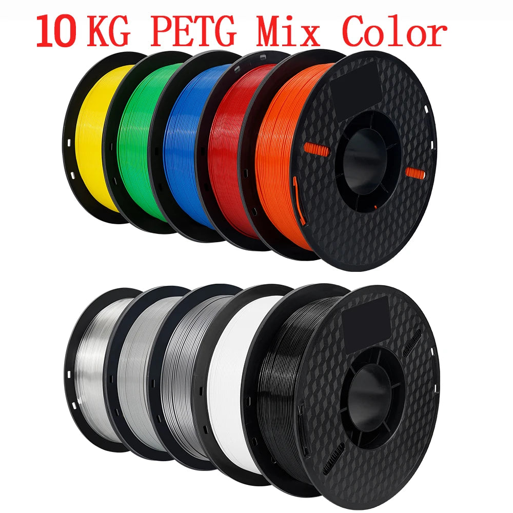 KINGROON 10KG PLA Filament PETG 3D Filament 1.75mm For 3D Printer Filament 10 Rolls/Set Mixed Colors and Materials FDM Printing Fast Ship