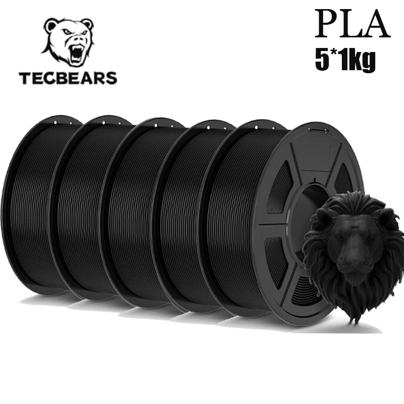 TECBEARS 3D Filament PLA/PETG/High Speed matte petg /abs/silk/HSMPLA/PLA Plus/pla 5kg 1.75mm 3D Printer Filament for 3D Printer