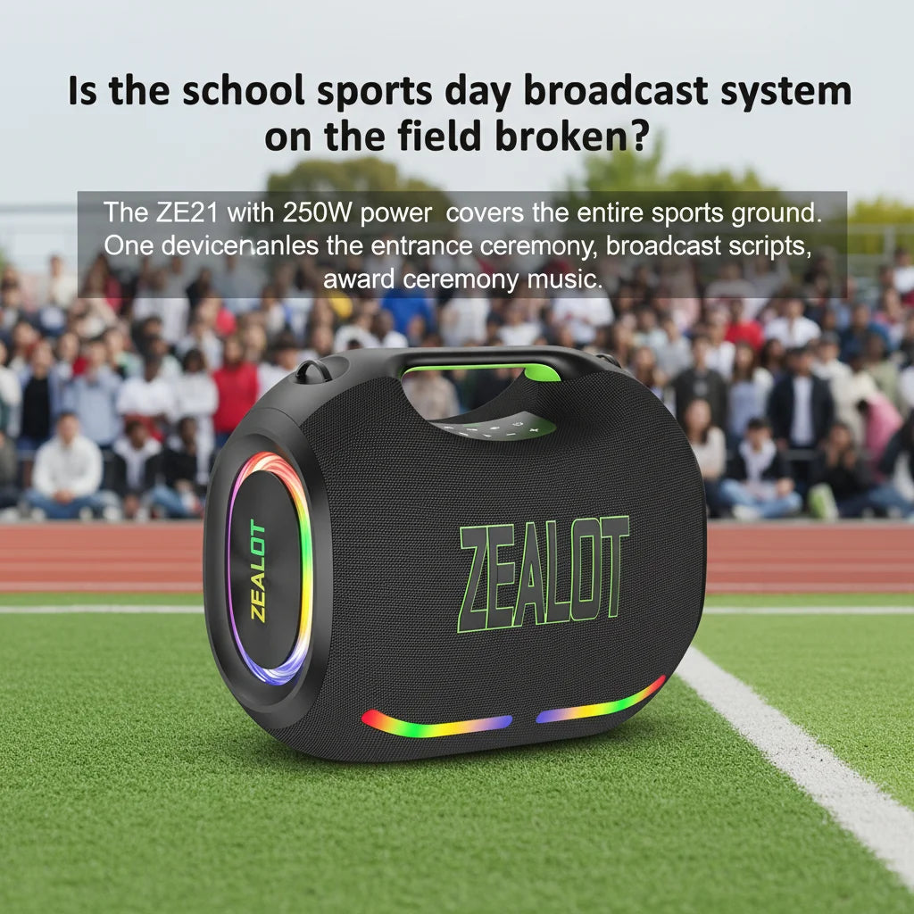 ZEALOT-ZE21 High-Power Wireless Speaker 400W Outdoor Portable Bluetooth Speaker 48000mAh Long-Lasting Battery with RGB Lights TWS Subwoofer High Volume Waterproof Bluetooth Speaker