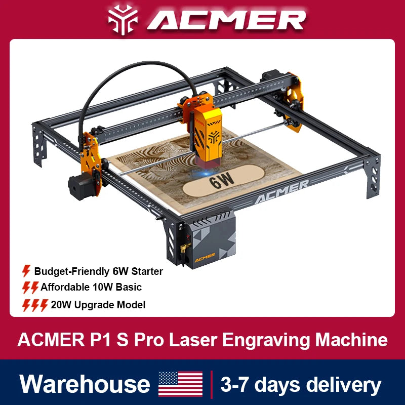 ACMER P1 S Pro Laser Engraver 6W 10W 20W WIFI