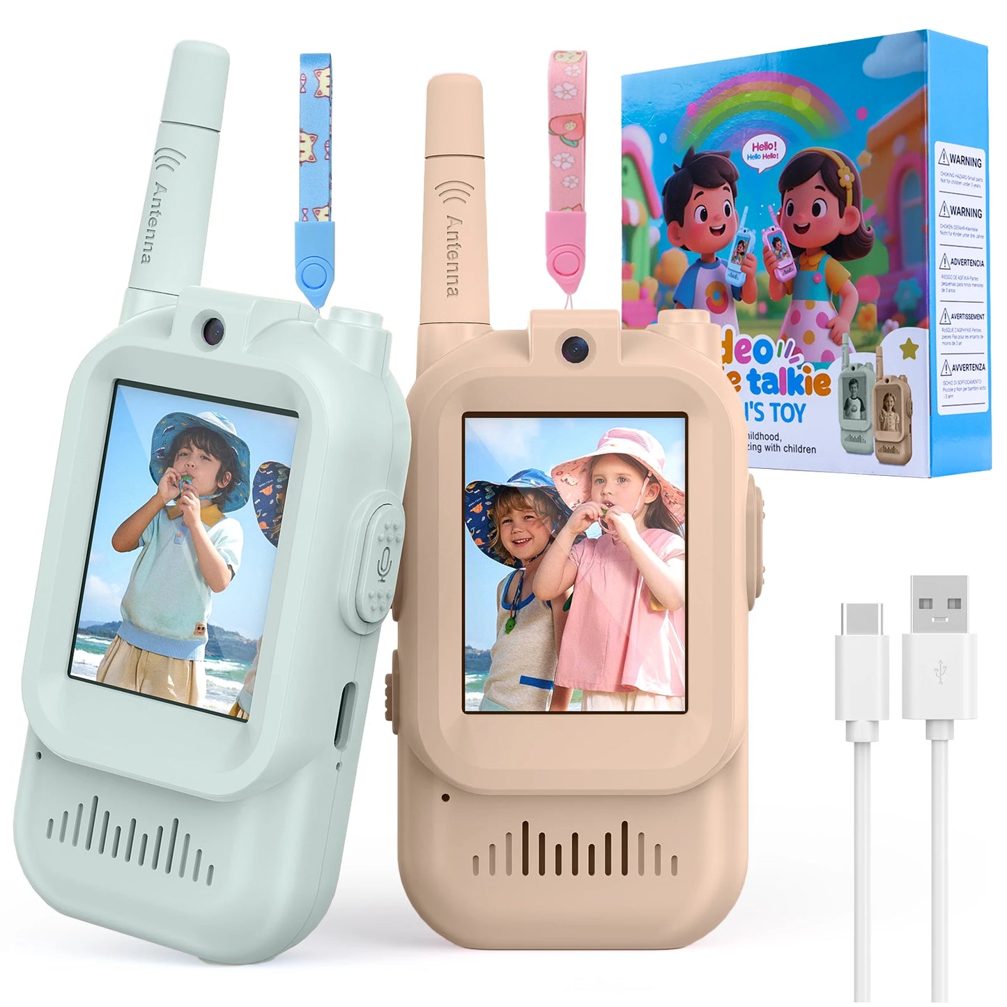 NONECN Kids Video Walkie Talkies 2 Pack With HD Camera