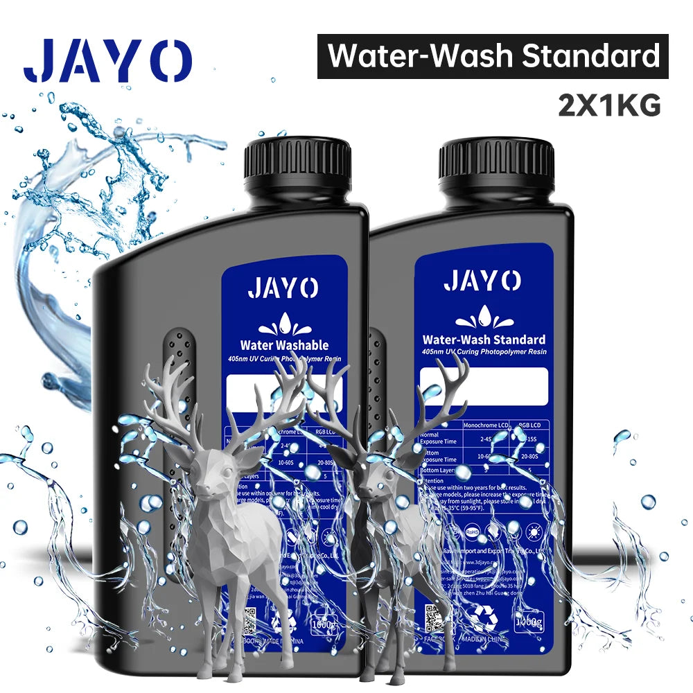 JAYO Standard /ABS-Like/ Water Wash 3D Printer UV Resin 405nm 2 Bottles For LCD 3D Printer Material For Printing Easy to Print