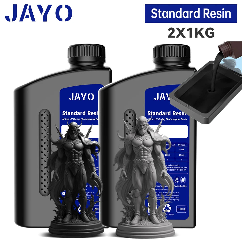 JAYO Standard /ABS-Like/ Water Wash 3D Printer UV Resin 405nm 2 Bottles For LCD 3D Printer Material For Printing Easy to Print