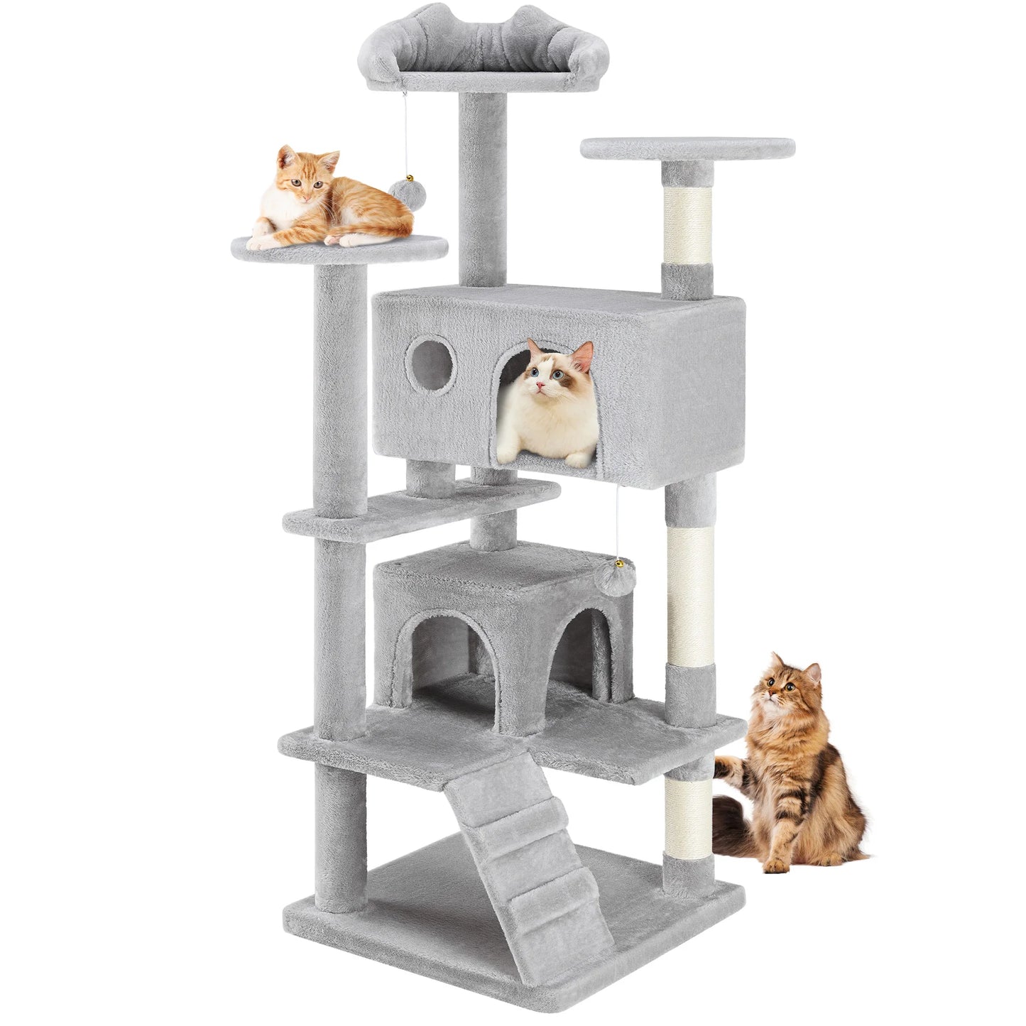 JHK Four Tier Cat Tree With Sisal Scratching Post Home