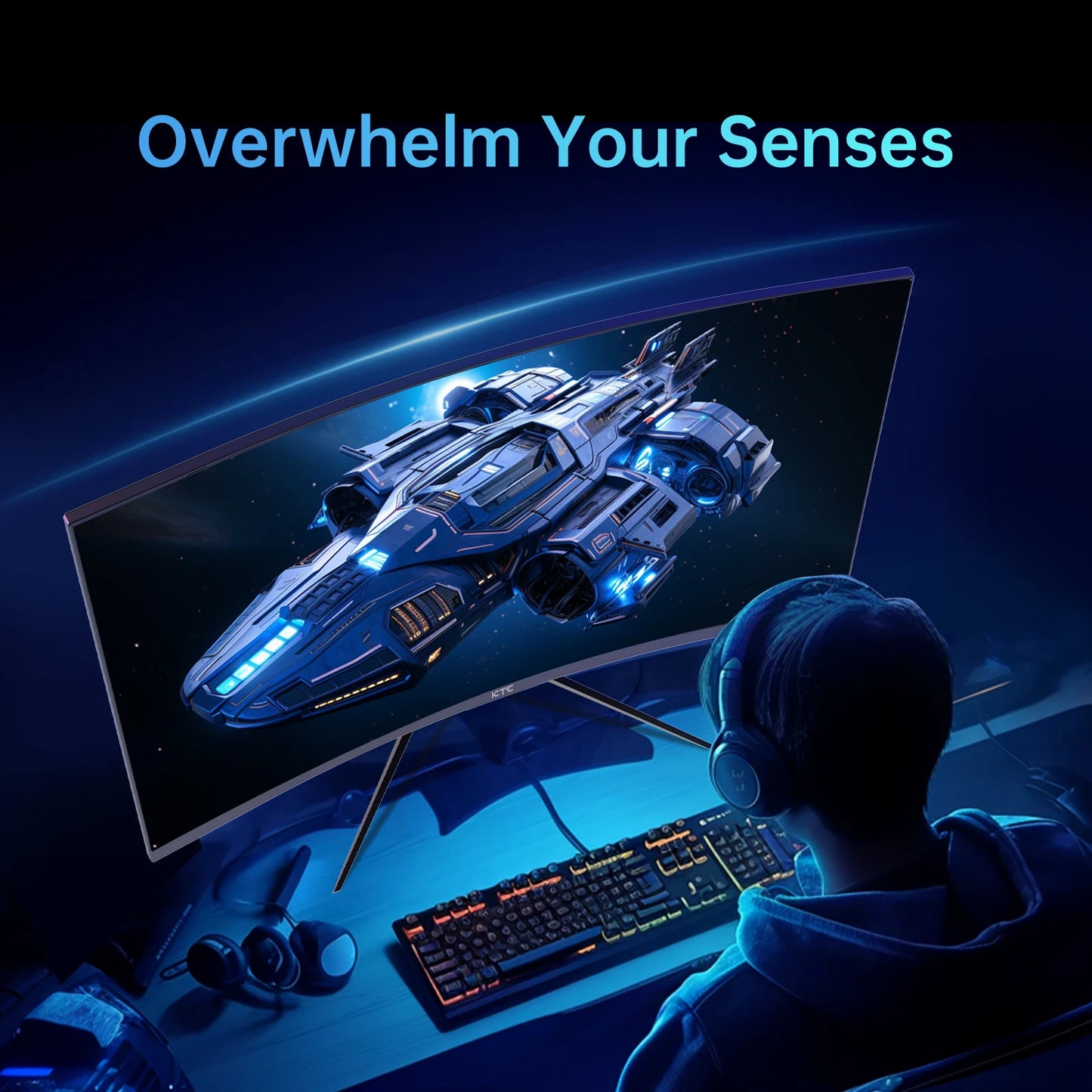 KTC 240Hz Curved Gaming Monitor 1500R HDR10 FreeSync G-Sync 1080p