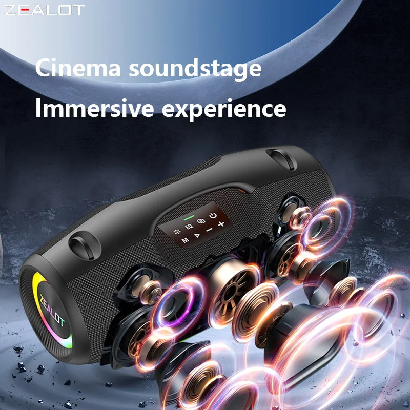 ZEALOT-S89 Portable Bluetooth Speaker 400W,Powerful Subwoofer, Outdoor Waterproof Speaker, Party Wireless Speaker, 20-Hour Playtime, LED Lights