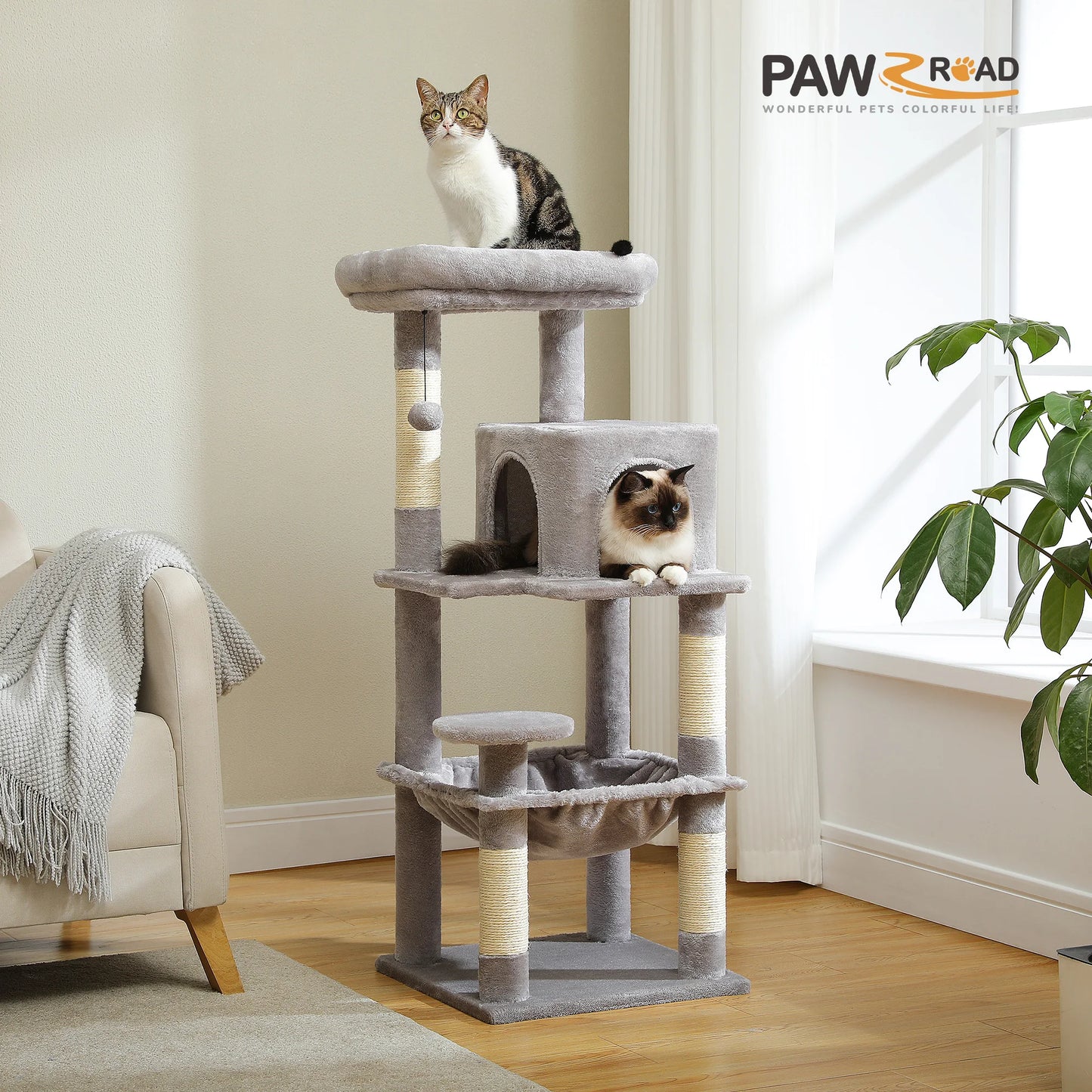 PETEPELACN Cat Tree Indoor Five Level Large Cat Tower