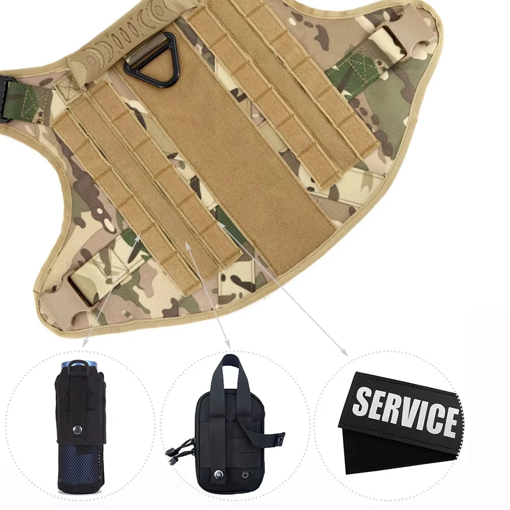 PetraVel Tactical Dog Harness Vest Set With Training Accessories