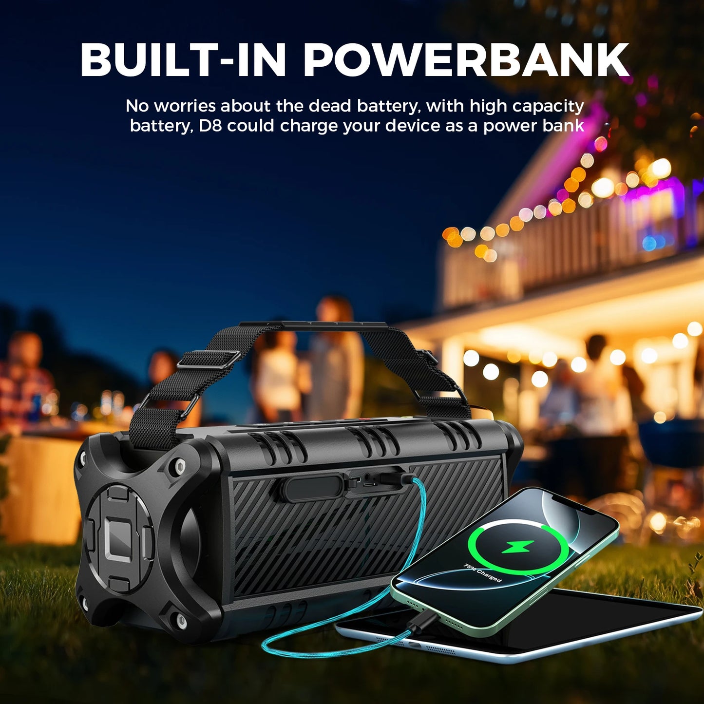 W-King 90W Peak Bluetooth Speaker IPX6 Waterproof Portable