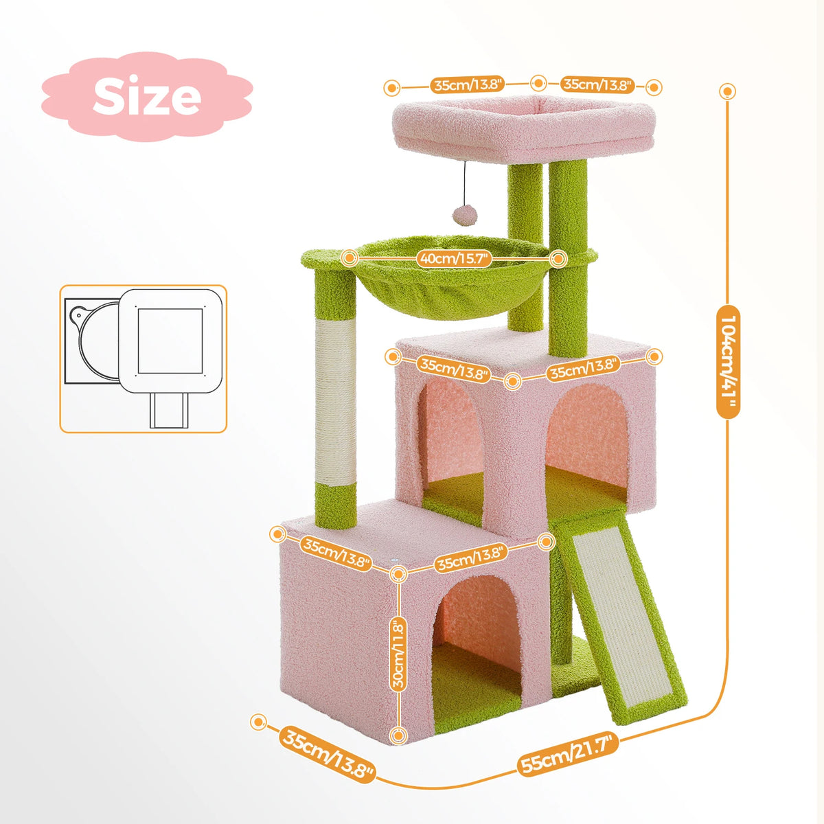 Large Cat Tree for Indoor Cats Multi-Level Cat Tower with Spacious Condos Sisal Scratching Pad Kitten House Accessories Cat Toys
