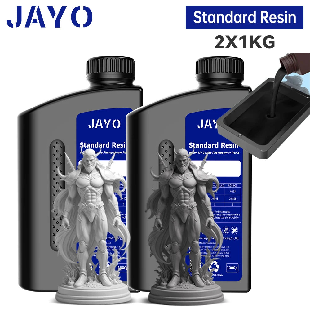 JAYO Standard /ABS-Like/ Water Wash 3D Printer UV Resin 405nm 2 Bottles For LCD 3D Printer Material For Printing Easy to Print