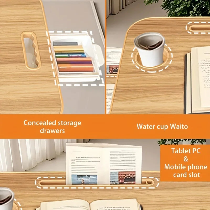 Portable Laptop Bed Desk With Foldable Design And Cup Holder