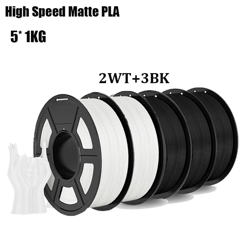TECBEARS 3D Filament PLA/PETG/High Speed matte petg /abs/silk/HSMPLA/PLA Plus/pla 5kg 1.75mm 3D Printer Filament for 3D Printer