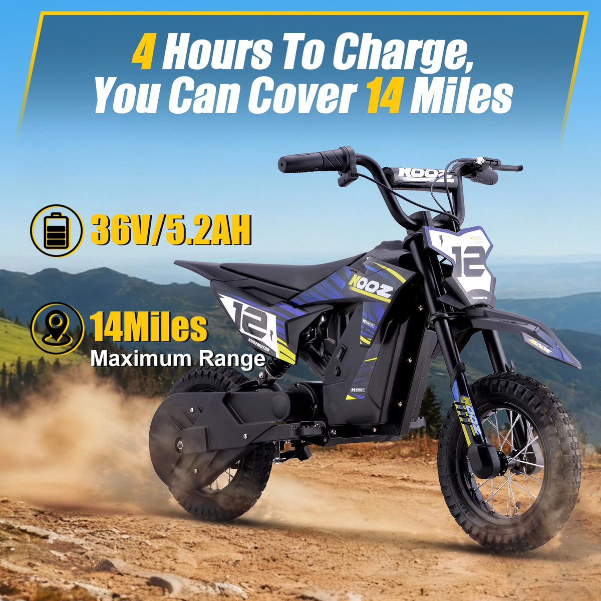 KOOZ HP122E 300W Electric Dirt Bike Motorcycle for Kids