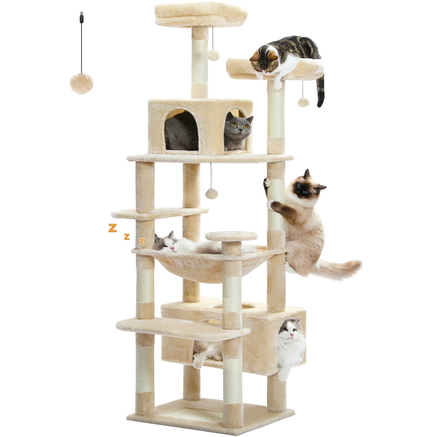 PEQULTICN Multi Level Cat Tree Tower With Scratching Posts
