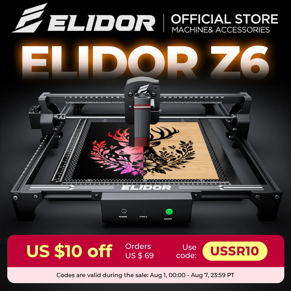 ELIDOR Z6 6W Laser Engraver And Cutter For Wood Acrylic Leather