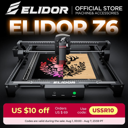 ELIDOR Z6 6W Laser Engraver And Cutter For Wood Acrylic Leather