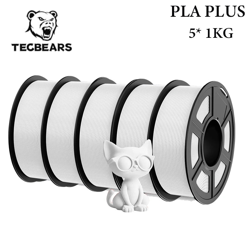 TECBEARS 3D Filament PLA/PETG/High Speed matte petg /abs/silk/HSMPLA/PLA Plus/pla 5kg 1.75mm 3D Printer Filament for 3D Printer